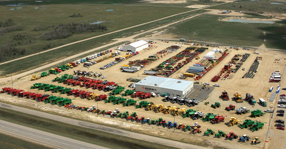 A bird's eye view of the Ritchie Bros. Saskatoon, SK auction site