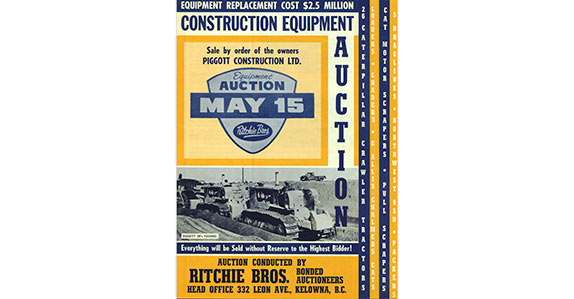 Ritchie Bros. auction brochure from Edmonton in 1964