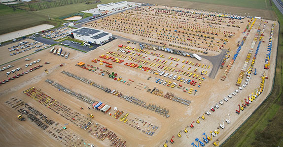 Equipment and truck auction at Ritchie Bros auction site in France