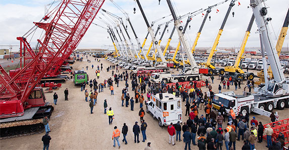 Crane auction in Casper, Wyoming