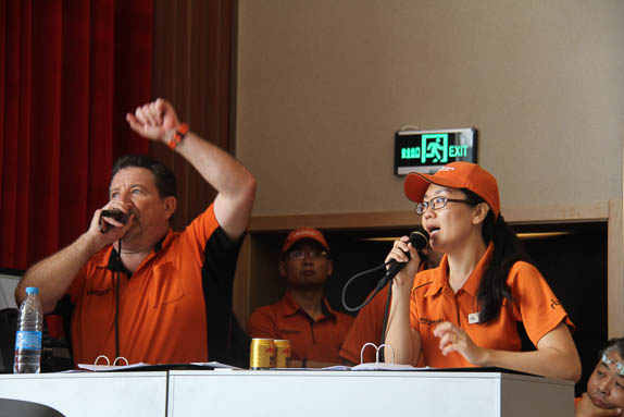 Auctioneer at Ritchie Bros. auction in China.