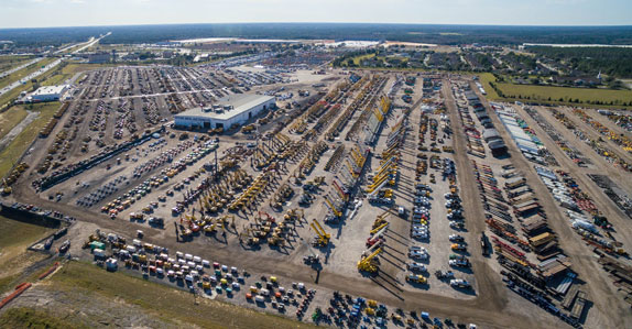 Aerial view of Ritchie Bros.' Orlando, FL auction site (Feb 2016)